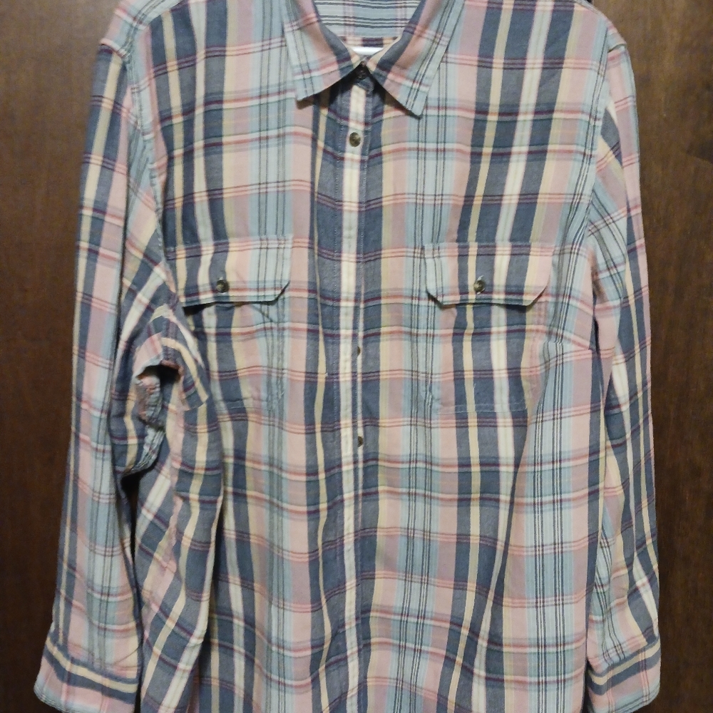 CHAPS woman's multicolor plaids long sleeves button front shirt Size 3X